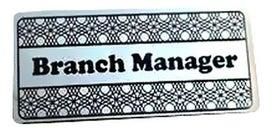 Branch Manager Name Tag Grey/Black