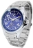 Bluelans Alloy Stainless Steel Analog Quartz Wrist Watch (Silver Blue)