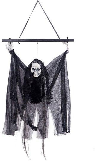 Skull Hanging Ghost Voice Control Haunted House Horror Props black 42x23cm