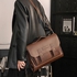 Fashion Men's Classic Fashion Casual Shoulder Crossbody Briefcase - Brown