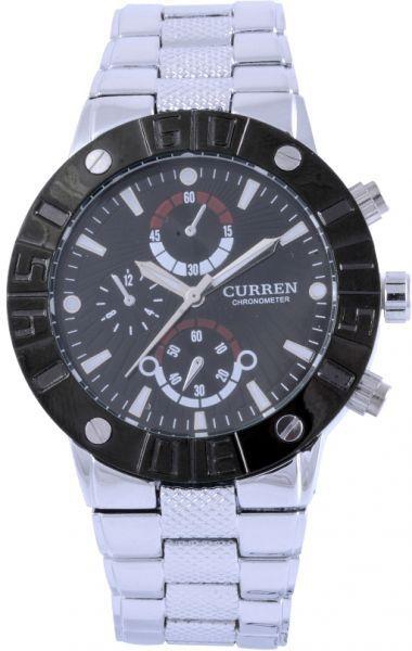 Curren Men's Black Dial Stainless Steel Band Watch 8006