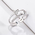 Double Butterfly Chain Ring Animal Adjustable - 925 Pure Silver
