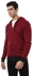 Kady Unisex Thin Stripes Zipped Hooded Sweatshirt - Red