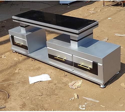 Silver TV Stand with LED Lights, tv stand on BusinessClaud, Businessclaud Silver TV Stand with LED Lights