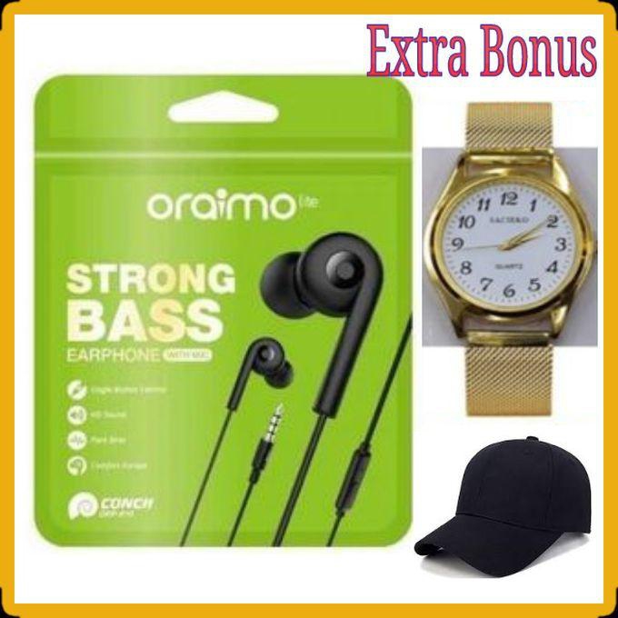 Oraimo Strong Bass ,HD Sound Earphone +Gifts