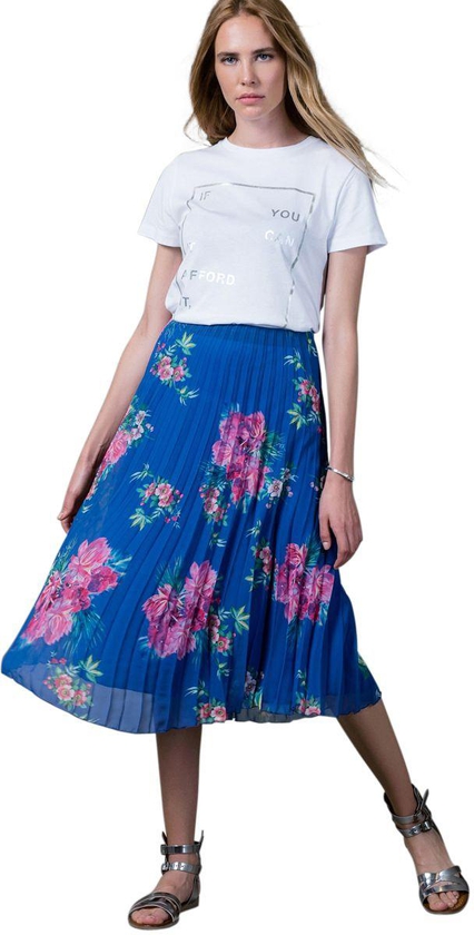 Milla by Trendyol MLWSS16EP3947 Floral Skirt for Women - 40 EU, Blue