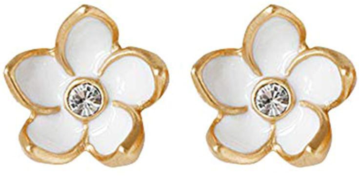 12 Karat Gold Plated Flower Shaped Stud Earrings