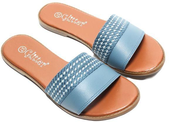 Glitter Women Slippers - BLUE + Multi Color