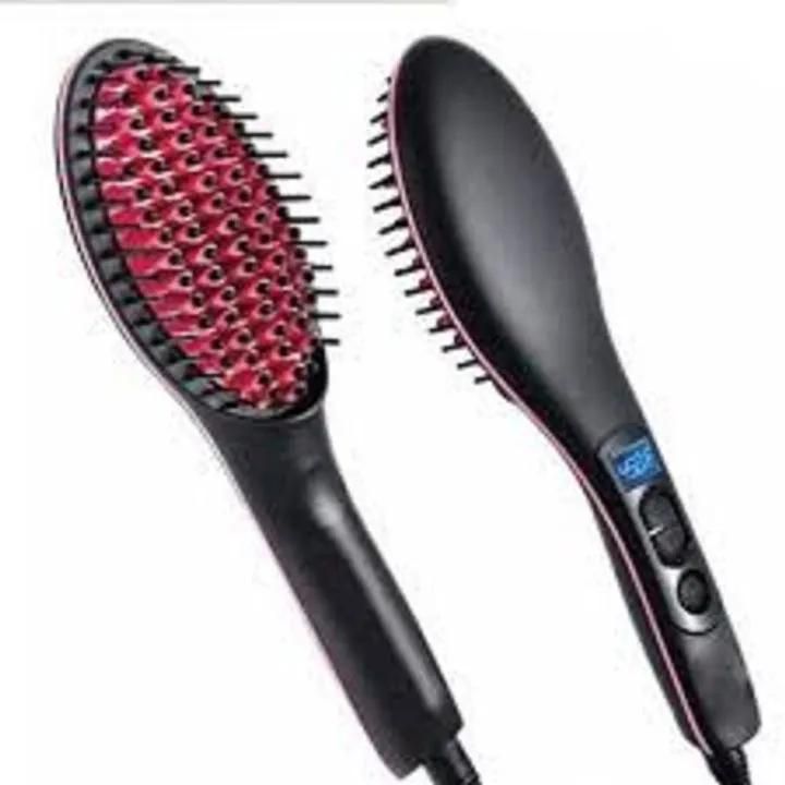 Simply Straight Hot comb/Simply Straight Ceramic Hair Brush Straightener, Black/Pink black