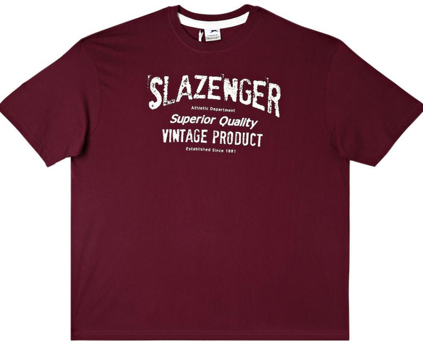 Slazenger S007546CXL Wilkins Jersey Printed T-Shirt for Men - 4XL, Red