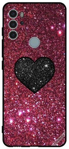 Protective Case Cover For Motorola Moto G60S Heart In Glitter