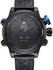 Weide WH5210 Analog-Digital Men's Genuine Leather LED 3ATM Waterproof Quartz Watch - Blue
