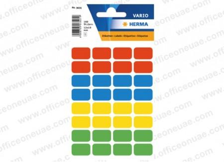 Herma Vario Sticker Labels, 12 x 19 mm, 160/pack, Assorted Colors