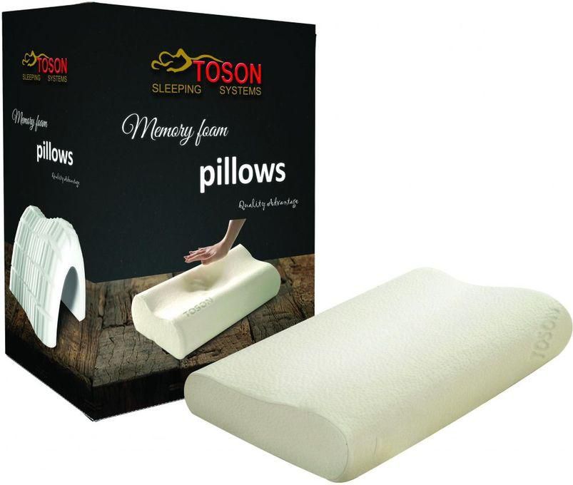 Toson Sleeping System Contour Memory Foam Pillow - 50X62 Cm - White