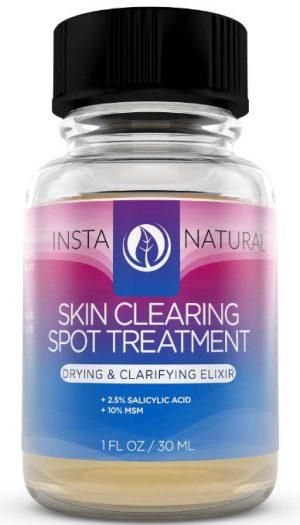 InstaNatural Acne Spot Treatment – Best Fast Drying Corrector Lotion for Clear and Clean Skin – Spot Remover With 2.5% Salicylic Acid and 10% MSM