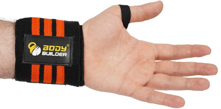 Body Builder Wrist Support, Black &amp; Orange