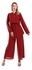 Andora Patterned Viscose Regular Fit Pants - Red & Black