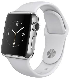 Apple MJ302 Watch 38mm Stainless Steel Case with White Sport Band