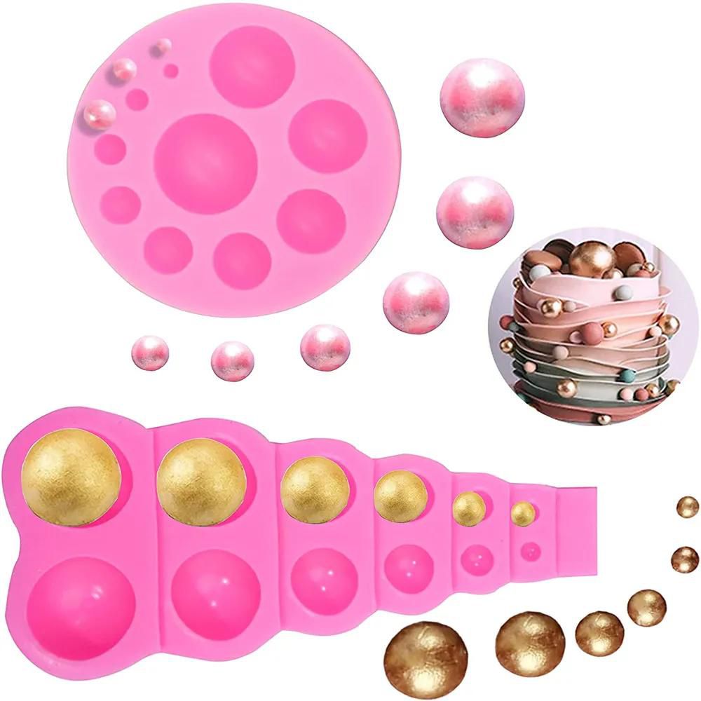 1PC Silicone Mold 3D Pearl Ball Fondant Molds Soap Semi Sphere Chocolate Mould Baking Cake Decorating Tools Kitchen Accessories