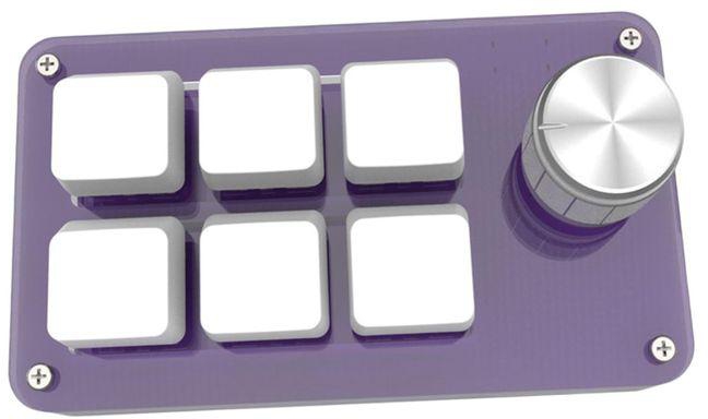 W/ Button Custom Keypad 6 Keys Pro Keyboard Gaming Purple Red Glaze