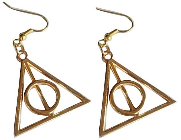 1 Pair Fashion Harry Potter The Deathly Hallows Charm earring Silver Plated