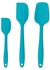 3-Piece Set Heat Resistant Baking Silicone Spoon & Spatulas Blue