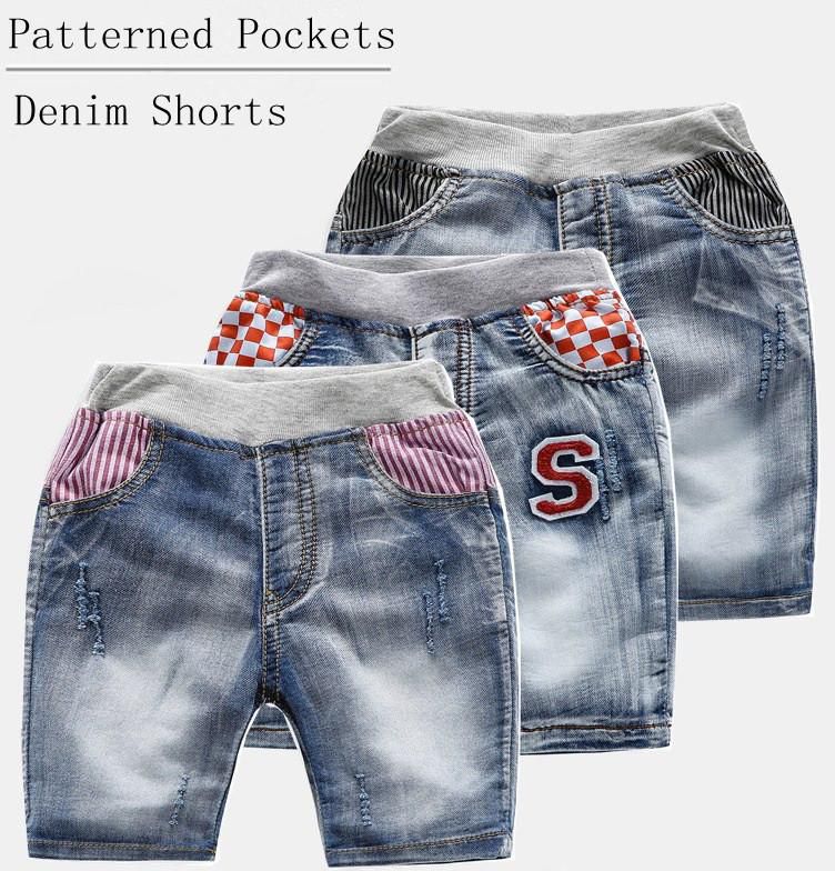 Koolkidzstore Boys Pants Thin Denim Short Patterned Pockets JPcom 2-8Y