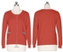 Gamiss Knit Cardigan Soft Long Sleeve Round Collar Sweater - Red