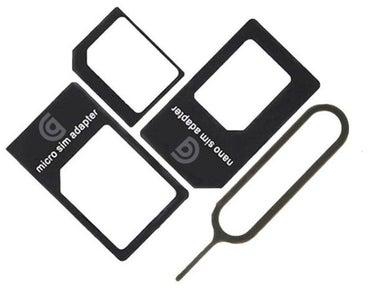 4-In-1 Nano SIM Card Converter Adapter Kit Black