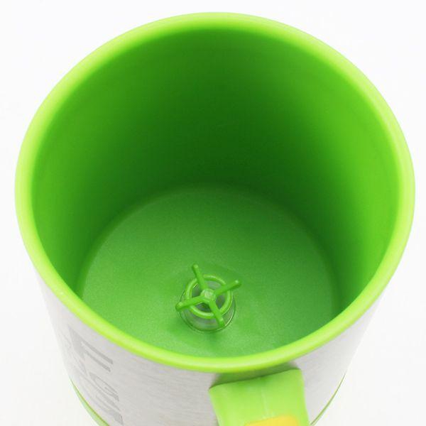 Automatic Electric Self Stirring Mug Coffee Mixing Drinking Cup Stainless Steel 350ml Green