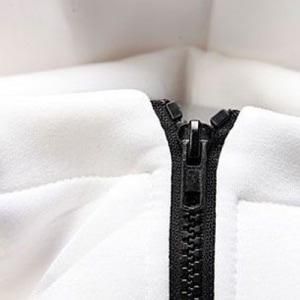 Casual Drawstring Hooded Stripes Spliced Front Pocket Long Sleeves Men's Slimming Hoodie - White - L