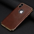 SULADA Plating Edge TPU + Leather Magnetic Protective Case For IPhone XR (Brown)
