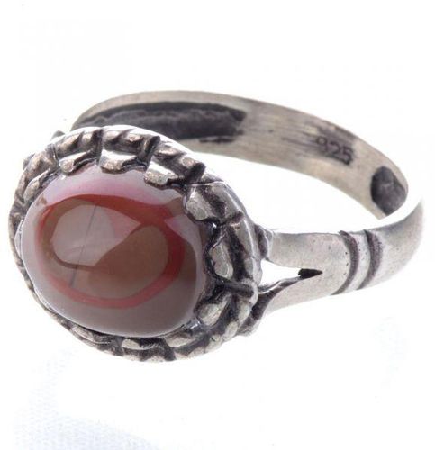 Silver Ring With Stone Agate Soleimani Yamani for Men ,Size 10 price ...