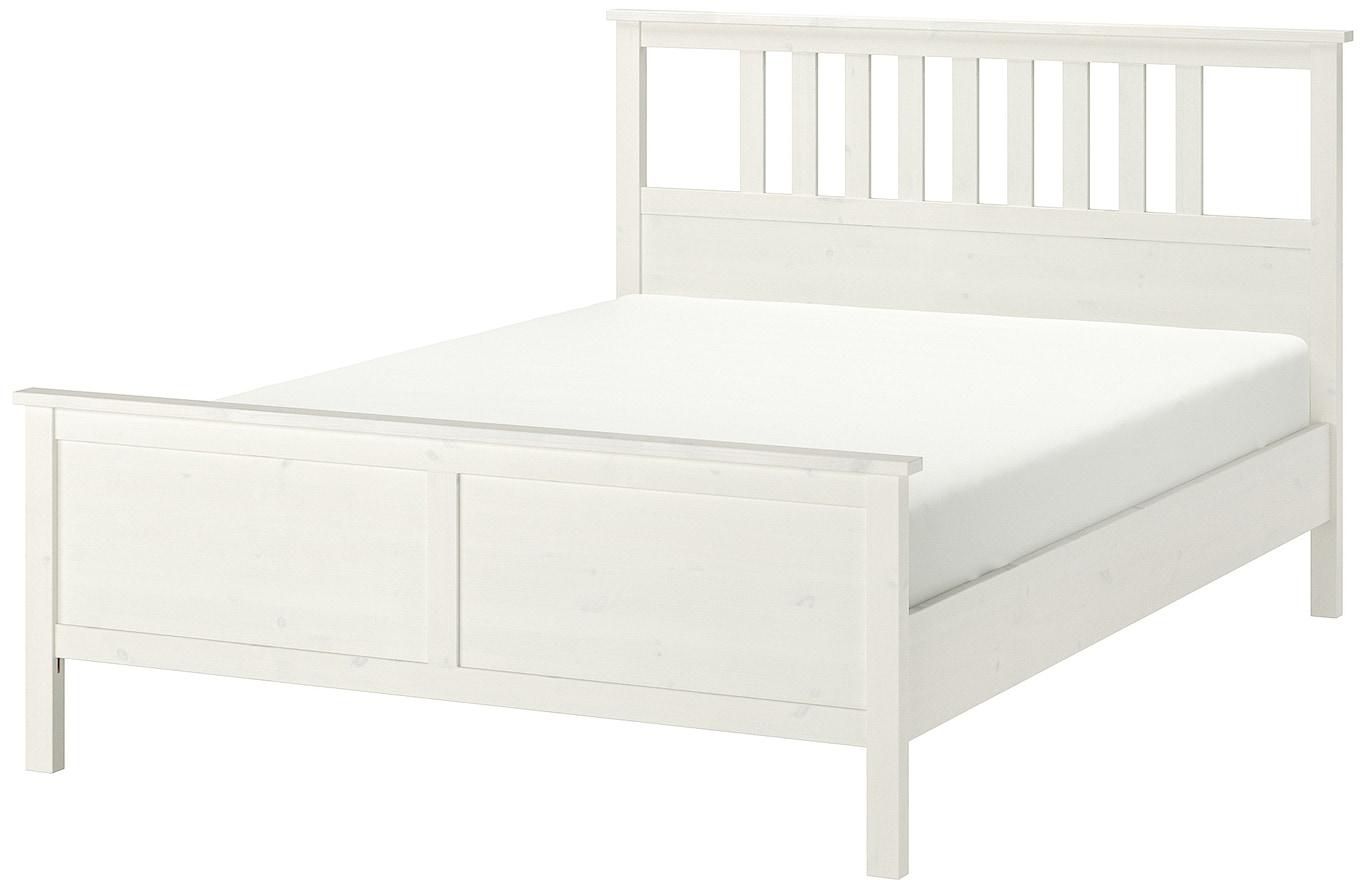 HEMNES Bed frame - white stain/Luröy 180x200 cm