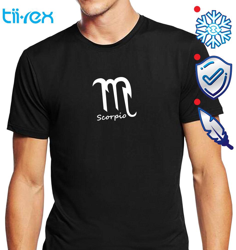 Men Women Scorpio Microfiber Short Sleeve T Shirt - 5 Sizes (Black)