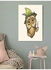 Owl Printed Wall Art Beige/Brown/Green 40x60cm