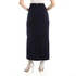 Esla Formal Solid Back Slit Navy Blue Skirt