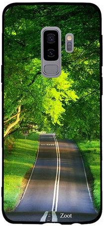 غطاء حماية لهاتف سامسونج جالاكسي S9 بلس نمط الطريق إلى الخضرة