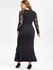 Plus Size Lace Raglan Sleeves Slit A Line Party Dress with Flounce - 2x | Us 18-20