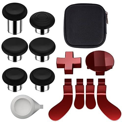 Avericht Replacement Metal Thumbsticks for Xbox Elite Series 2 Controller, Elite Series 2 Controller Accessories, 4 Paddles, 2 Dpads, 6 Metal Joysticks for Xbox Elite Series 2 Replacement Parts(Red)