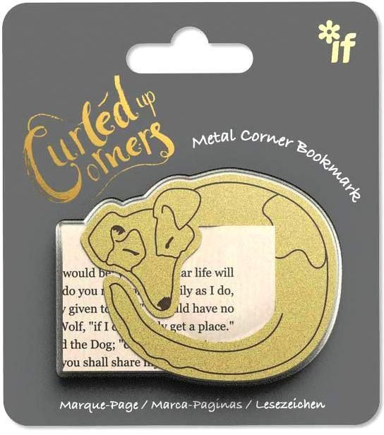 If Curled Up Corners Brass Bookmark - Drowsy Dog