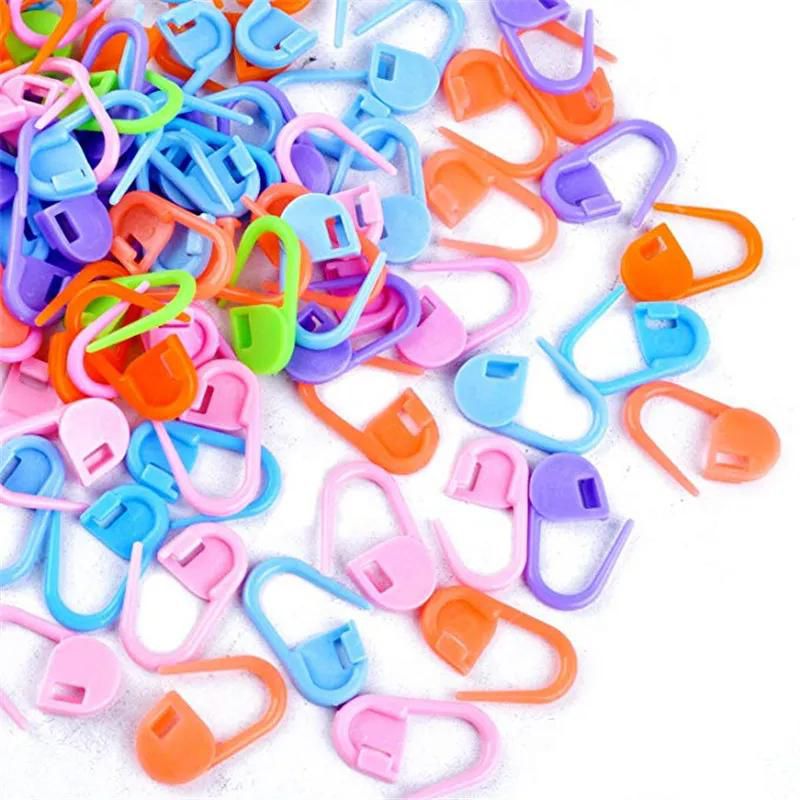 50-300pcs Mix Color Plastic Resin Small Clip Locking Stitch Markers Crochet Latch Knitting Tools