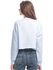 Forever 21 Blue, White Cotton Round Neck Crop Top For Women