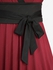 Plus Size Surplice Ruffles Bishop Sleeve A Line Chinese Style Dress with Bowknot Tie Belt - L | Us 12