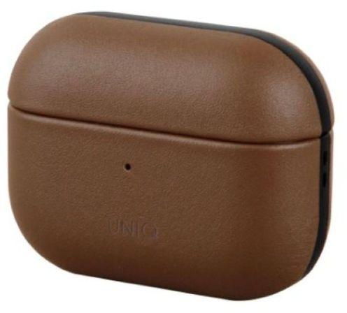 Uniq Terra Geniune Leather Snap Case For AirPods Pro - Sepia Brown