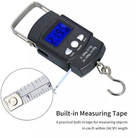 Portable Electronic Scale Digital Luggage Scale With Built-in Measuring Tape - 50kg