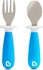 Spoon and Fork Set Blue, Munchkin, Blue