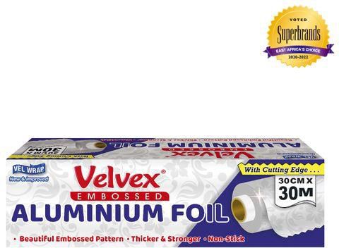 Velvex Aluminium Foil Embossed 30cm X 30m