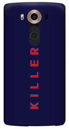 غطاء حماية من مجموعة سناب كلاسيك مطبوع بنمط يحمل كلمة "Killer" لهاتف إل جي V10 أزرق داكن/أحمر