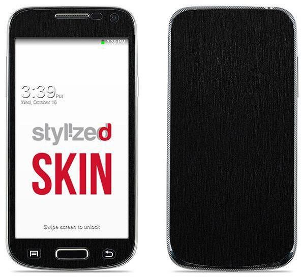 Stylizedd Premium Vinyl Skin Decal Body Wrap For Samsung Galaxy S4 Mini - Brushed Black Metallic